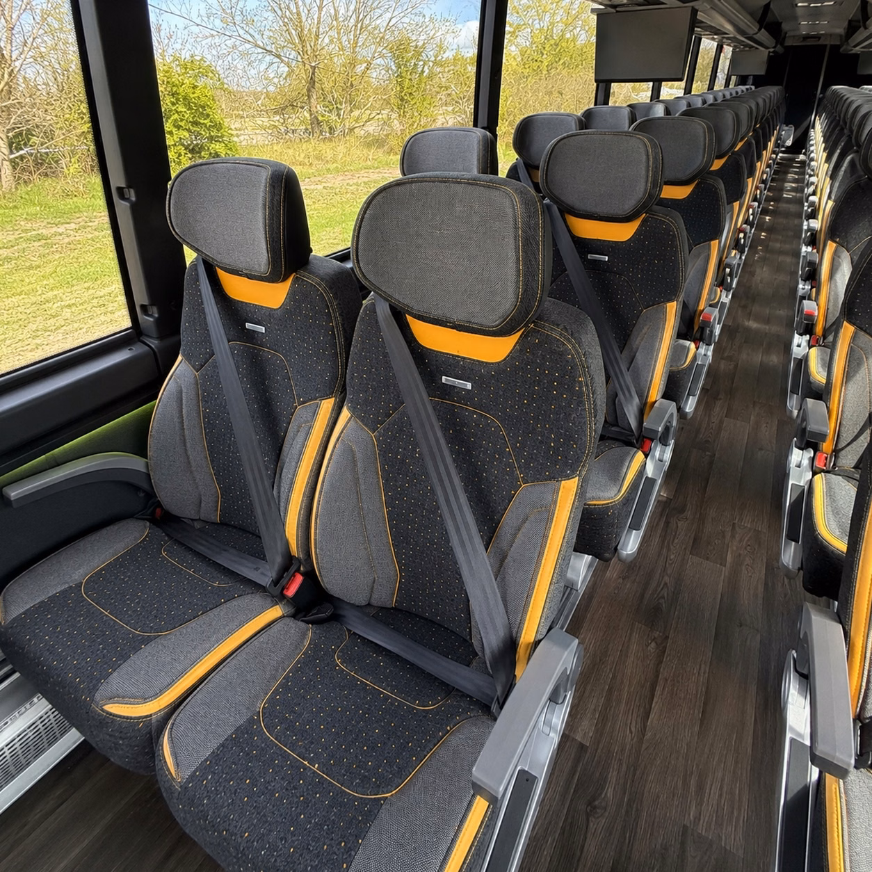 56 passenger charter bus interior